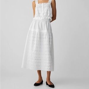 Gap x Doen Eyelet Midi Skirt size small